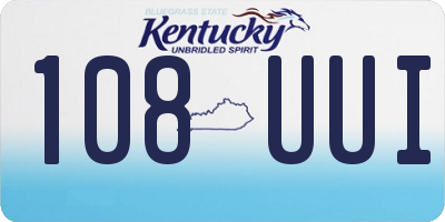 KY license plate 108UUI