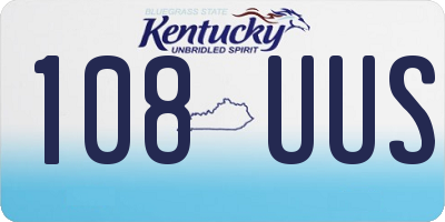 KY license plate 108UUS