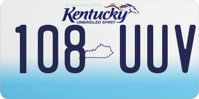 KY license plate 108UUV
