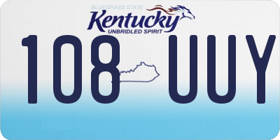 KY license plate 108UUY