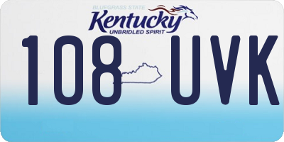 KY license plate 108UVK