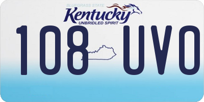KY license plate 108UVO