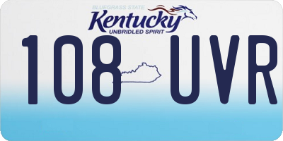 KY license plate 108UVR
