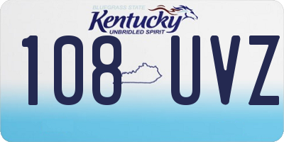 KY license plate 108UVZ