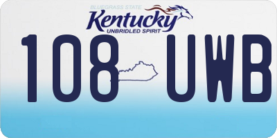 KY license plate 108UWB