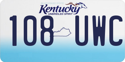 KY license plate 108UWC
