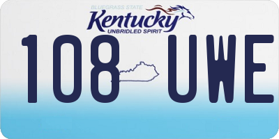 KY license plate 108UWE