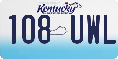 KY license plate 108UWL