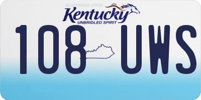 KY license plate 108UWS