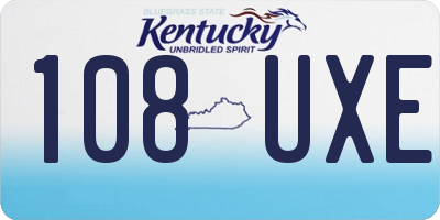 KY license plate 108UXE