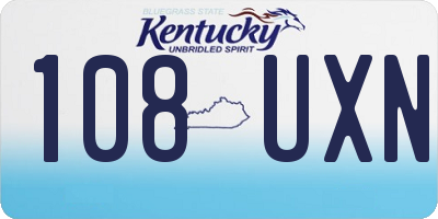KY license plate 108UXN