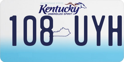 KY license plate 108UYH