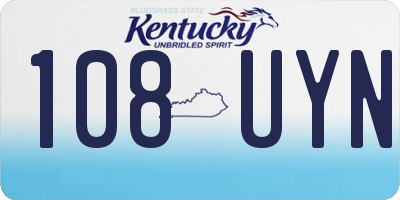 KY license plate 108UYN