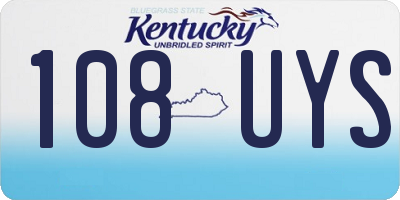 KY license plate 108UYS