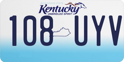 KY license plate 108UYV