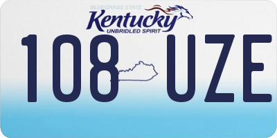 KY license plate 108UZE