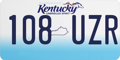 KY license plate 108UZR