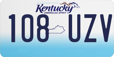 KY license plate 108UZV