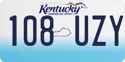KY license plate 108UZY