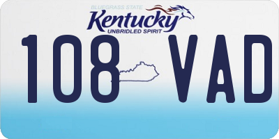 KY license plate 108VAD