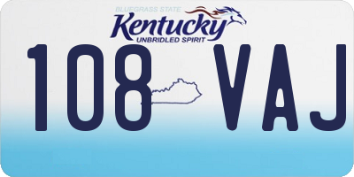 KY license plate 108VAJ
