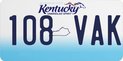 KY license plate 108VAK