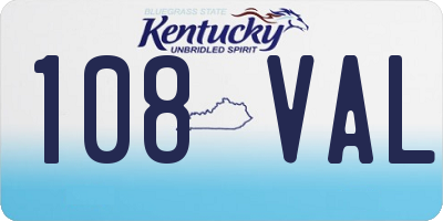 KY license plate 108VAL