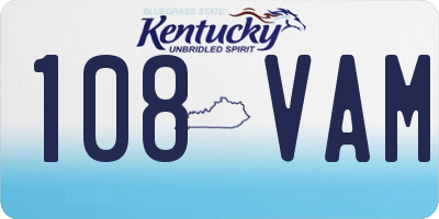 KY license plate 108VAM