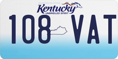 KY license plate 108VAT