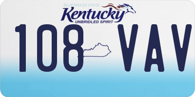KY license plate 108VAV