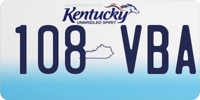 KY license plate 108VBA