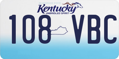 KY license plate 108VBC