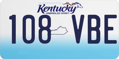 KY license plate 108VBE