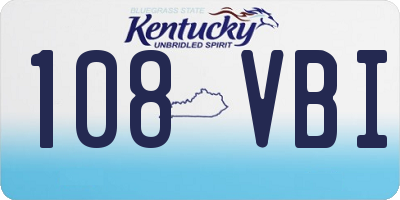 KY license plate 108VBI