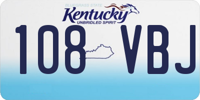 KY license plate 108VBJ
