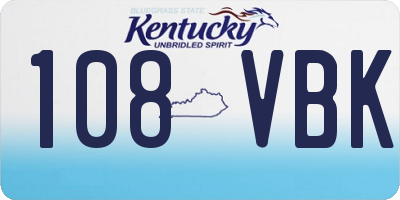 KY license plate 108VBK