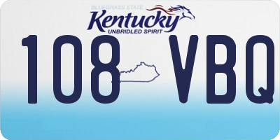 KY license plate 108VBQ