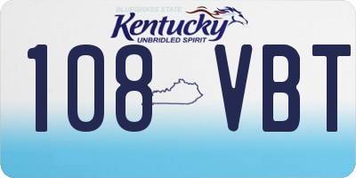 KY license plate 108VBT