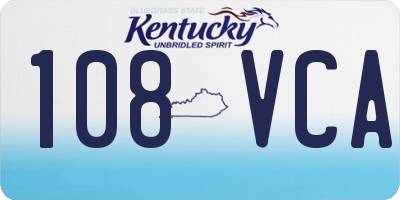 KY license plate 108VCA