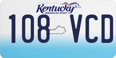 KY license plate 108VCD