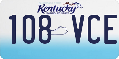 KY license plate 108VCE