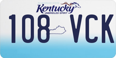 KY license plate 108VCK