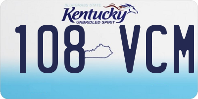 KY license plate 108VCM