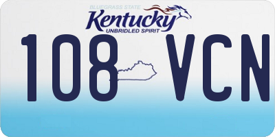 KY license plate 108VCN