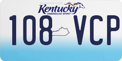 KY license plate 108VCP