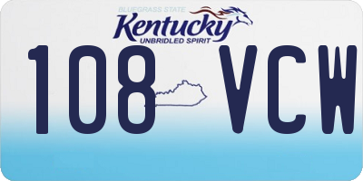 KY license plate 108VCW