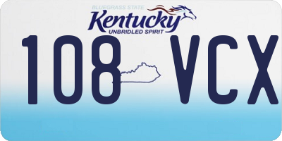 KY license plate 108VCX