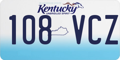 KY license plate 108VCZ