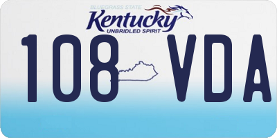 KY license plate 108VDA