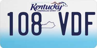 KY license plate 108VDF